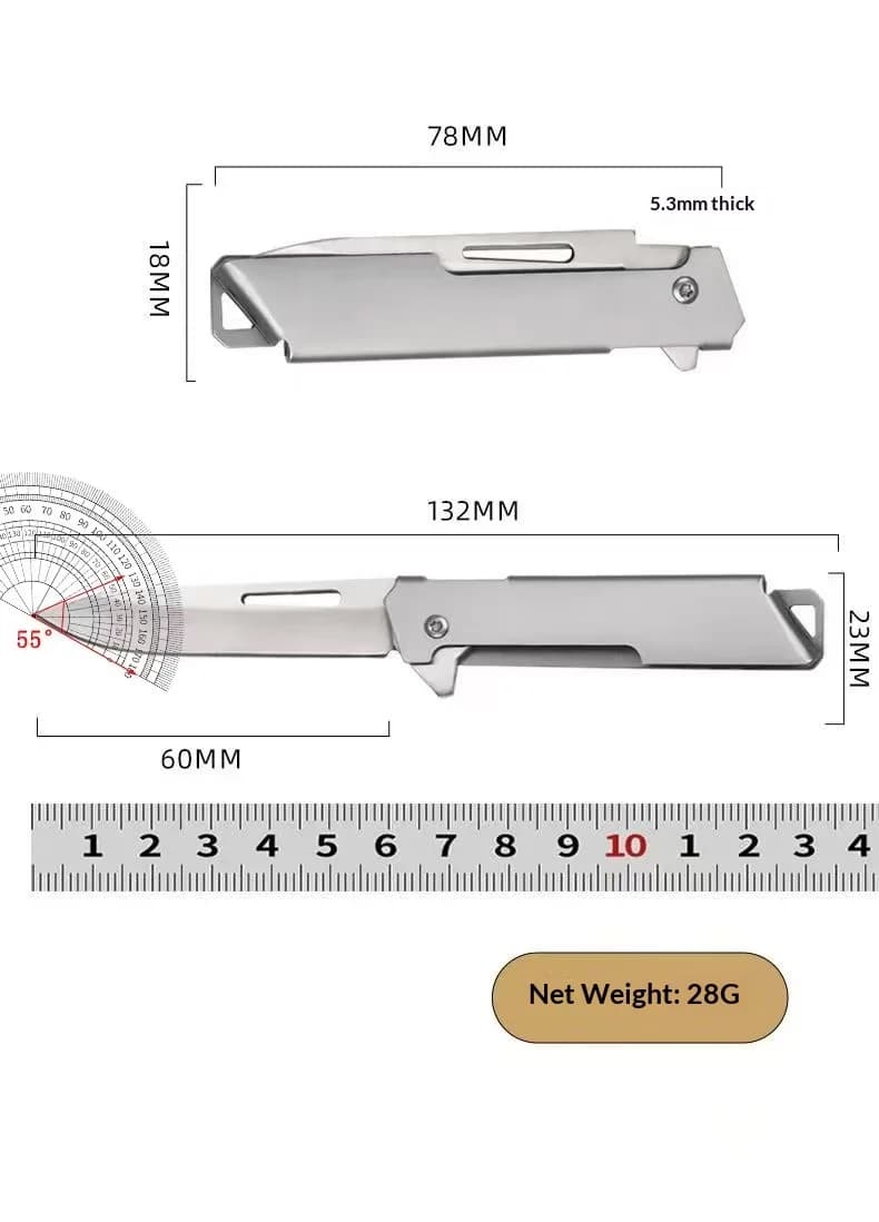 سكين طي متعدد الوظائف من الفولاذ الكامل، فتح سريع، سكين فاكهة حاد محمول، سكين جيب للاستخدام المنزلي - 6