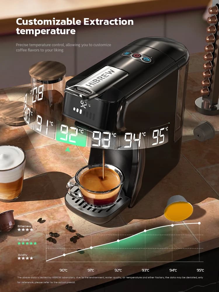HiBREW 6in1 Capsule Coffee Machine Hot/Cold Multiple Espresso Cafetera Cappuccino Coffee Maker Dolce Gusto Nespresso Powder H1B - 2