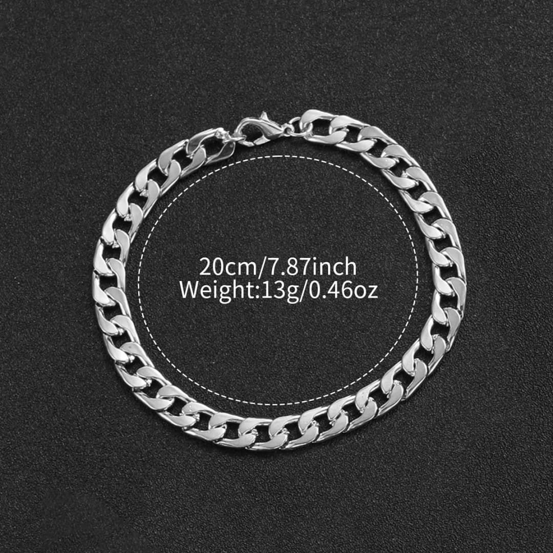 مجموعة ساعات رجالية أنيقة من الفولاذ، ساعة كوارتز تناظرية مع سوار، بدون علبة - 6