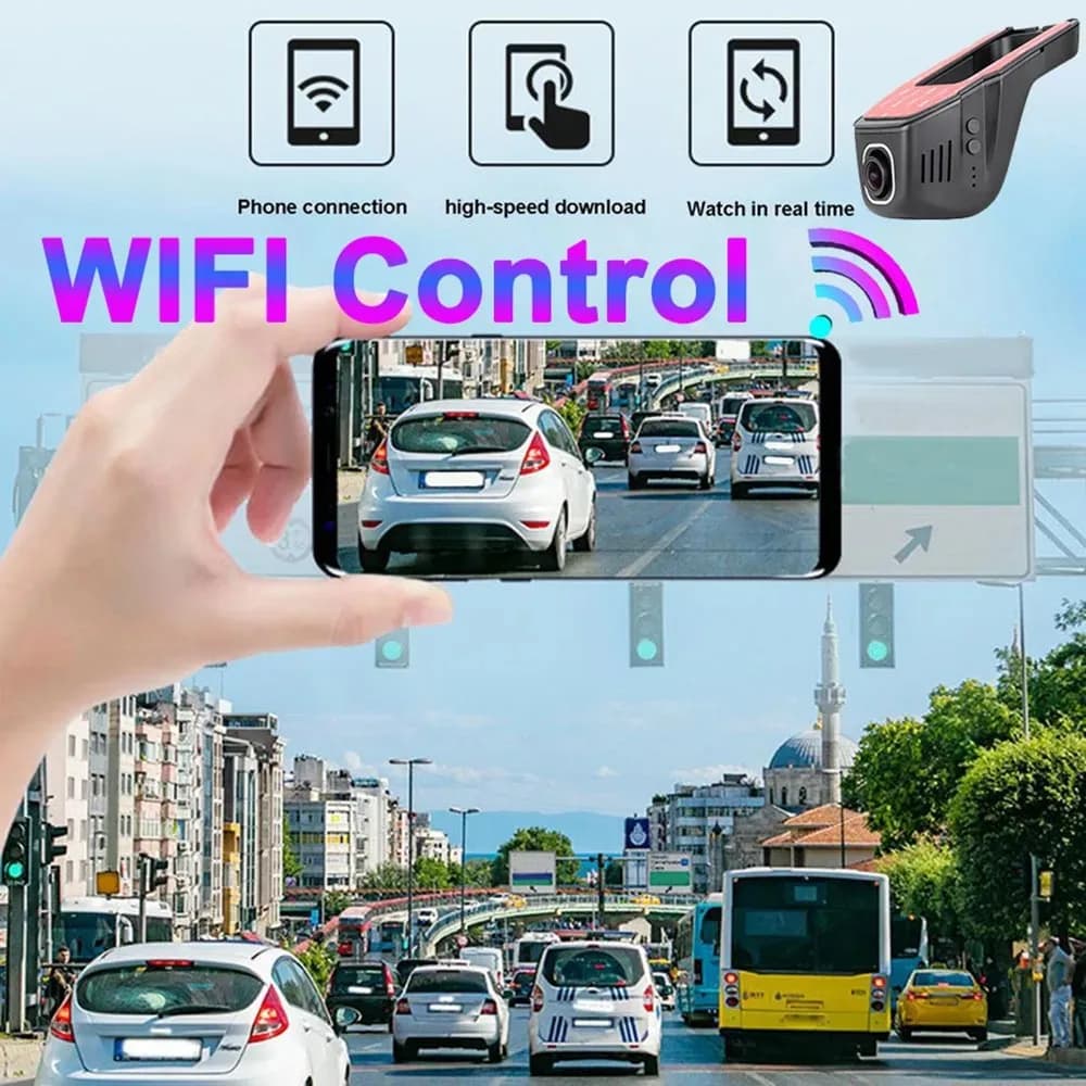 مسجل قيادة مخفي للسيارة بدقة 4K عبر USB وWiFi، بدون شاشة، مراقبة وقوف السيارات عبر الإنترنت المحمول، تسجيل فيديو حلقي، رؤية ليلية HD - 3