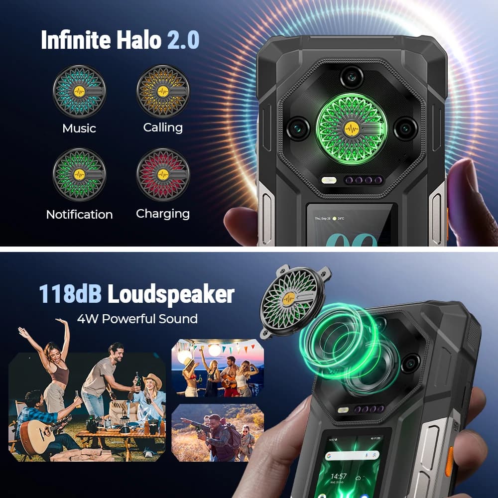 【عرض عالمي】 هاتف Ulefone Armor 33 4G متين ببطارية 25500 مللي أمبير وسعة تخزين 512 جيجابايت وذاكرة تصل إلى 24 جيجابايت وشاشة 120 هرتز و6.59 بوصة وNFC بنظام أندرويد 15، نسخة عالمية - 5