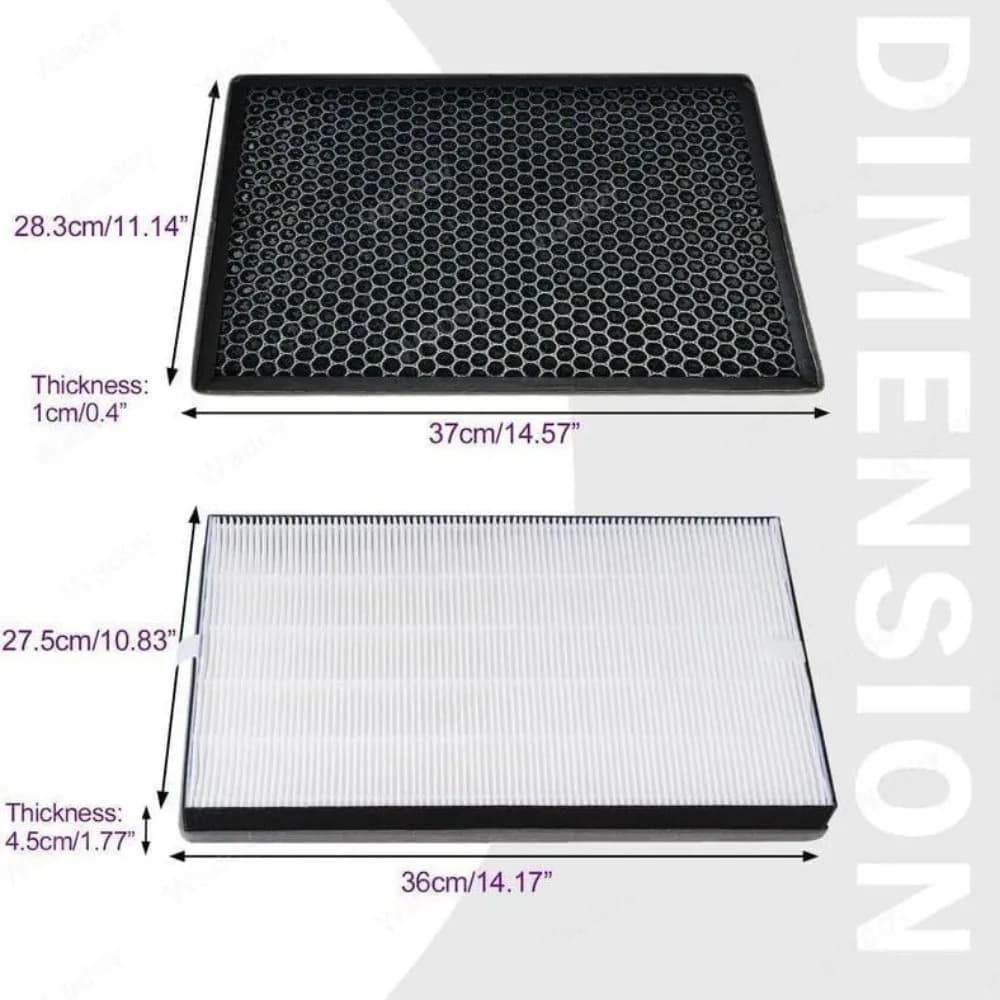مرشح منقي هواء Philips FY2420 FY2422 AC3822 AC2889 AC2887 - HEPA Active Carbon Combo (متوافق رسميًا) - 2