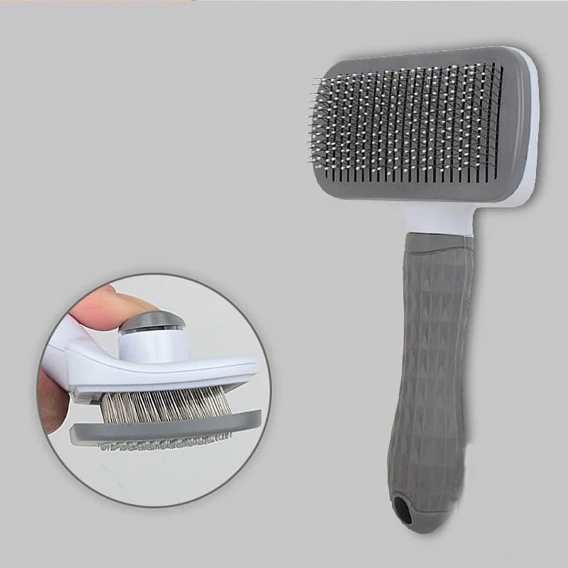 فرشاة إزالة شعر الحيوانات الأليفة، مشط خاص لتعويم شعر القطط، مشط إبرة ذاتي التنظيف، إكسسوارات القطط - 4
