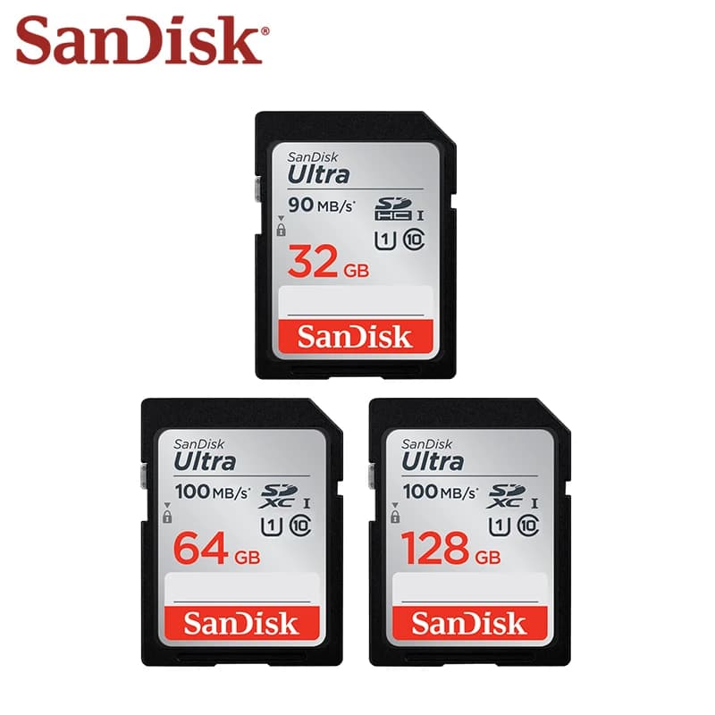 SanDisk Ultra SD Card 32GB 64GB 128GB 256GB SDXC Class 10 U1 Flash SD Memory Card High Speed For SLR Camera Shooting 4K  Video - 3