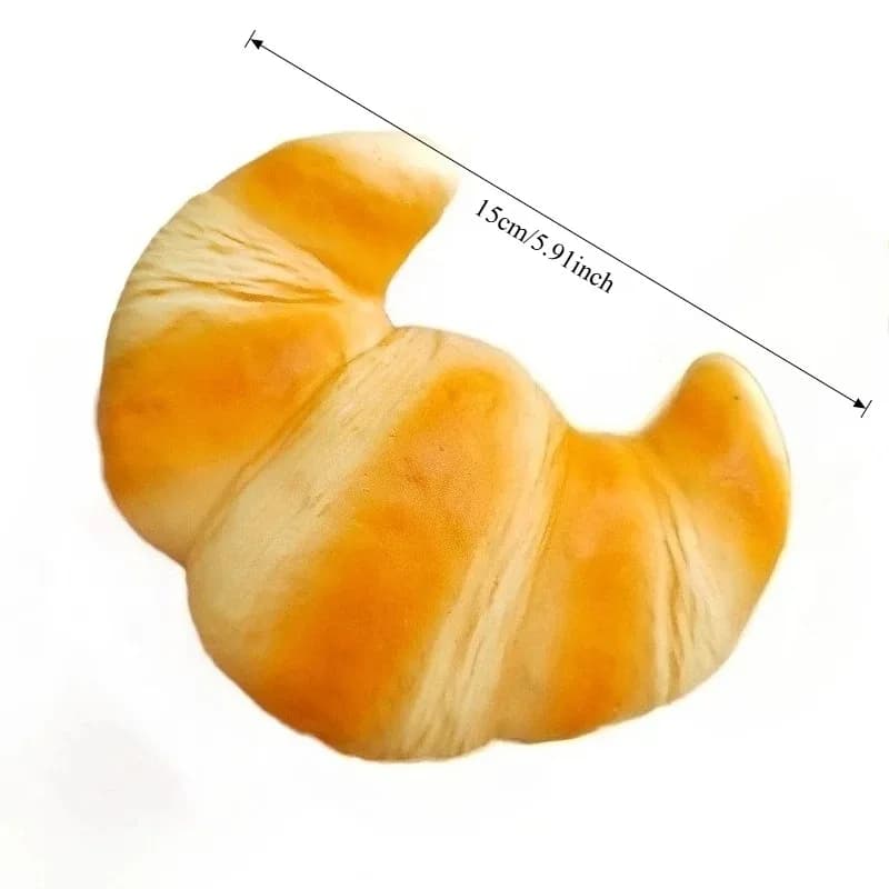 Squishy Croissant Squeeze Slow Rising Sticky Stress Relief Toy Super Soft Fake Food Creative Simulation Bread Anti-anxiety Toys - 5