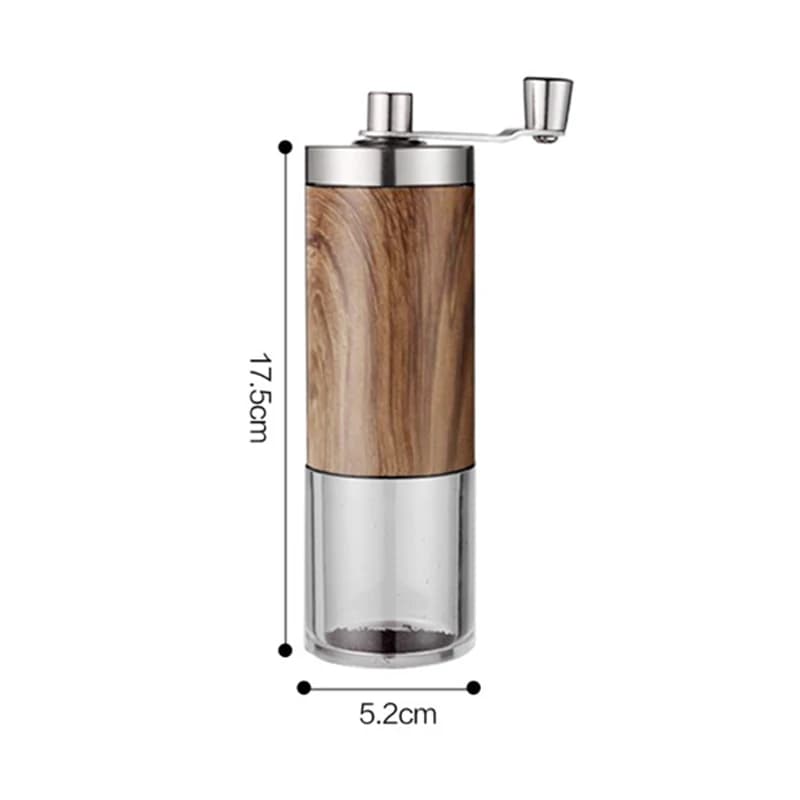 1PCS Coffee Bean Grinder Portable Wood Grain Stainless Steel Crank Hand Hand Coffee Grinder Kitchen Tool Grinder - 3