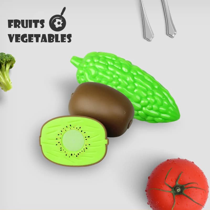 6/10/13/24 قطعة المطبخ متعة قطع الفواكه والخضروات الغذاء اللعب منزل مجموعة لغز التعليم لعب للأطفال بنين بنات هدايا عيد الميلاد - 3