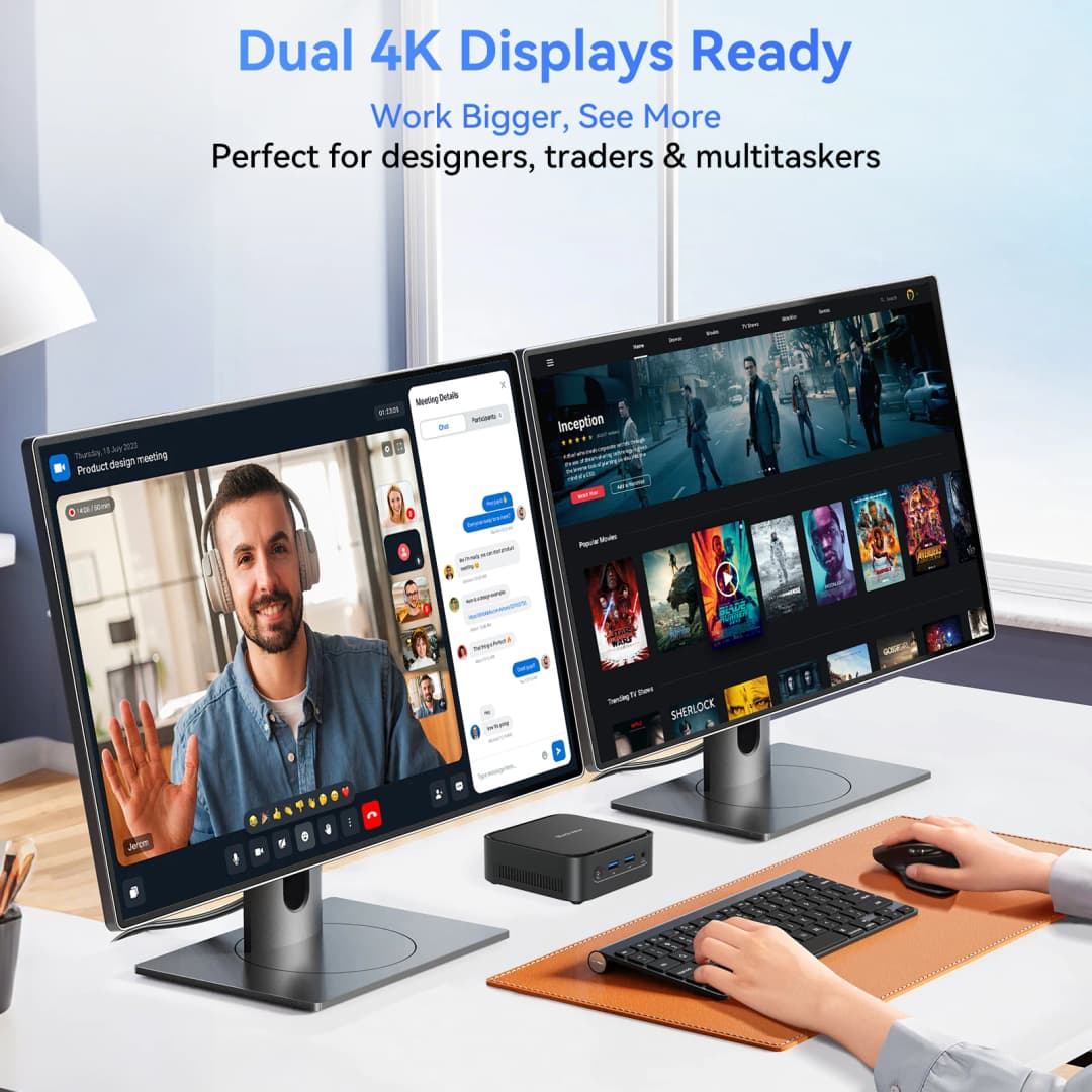كمبيوتر مصغر بلاك فيو MP50 بمعالج AMD 3500U، بطاقة رسومات AMD Radeon، ذاكرة وصول عشوائي 16 جيجابايت، وحدة تخزين SSD بسعة 512 جيجابايت من نوع PCIE 3.0، نظام تشغيل ويندوز 11 برو، للاستخدام المنزلي/المكتبي/التجاري - 3