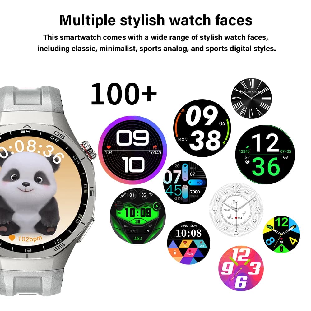 ساعة ذكية جديدة للرجال من LAXASFIT 2026، شاشة AMOLED، مراقب لمعدل ضربات القلب، مكالمات بلوتوث، هدية للعطلات للرجال والنساء - 5