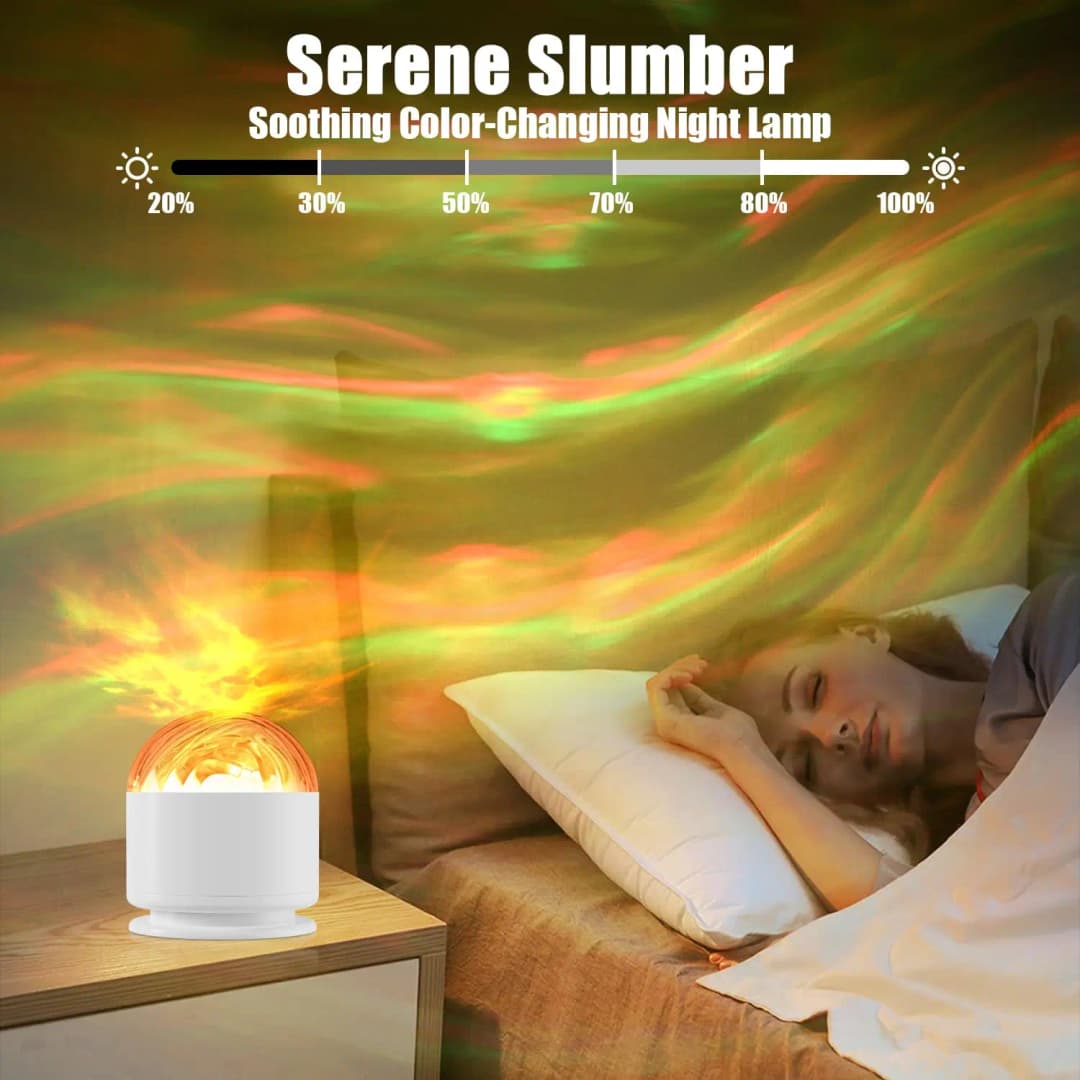 ضوء ليلي LED مرصع بالنجوم Galaxy Northern Aurora/Water Ripple 16 لون 360 ° الدورية RGB USB مصباح جهاز عرض عن بعد الضوء المحيط - 5