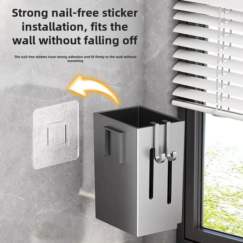 1 قطعة حامل أعواد الأكل المطبخ متعددة الوظائف أواني معلقة تجفيف الرف السنانير لا الحفر الحائط ملعقة شوكة أصحاب - 3