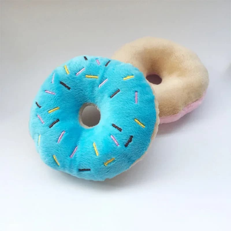 Soft Dog Donuts Plush Pet Dog Toys For Dogs Chew Toy Cute Puppy Squeaker Sound Toys Funny Puppy Small Medium Dog Interactive Toy - 4