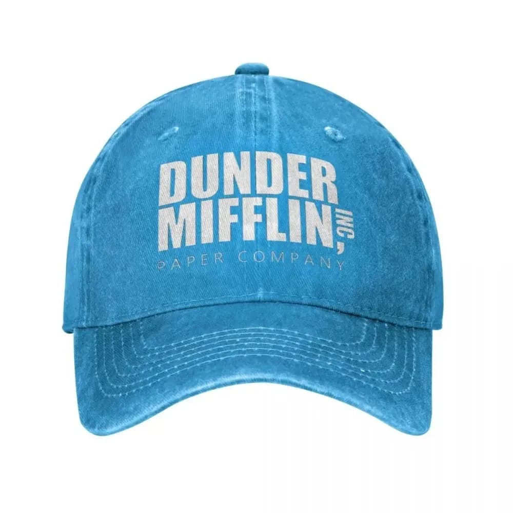Classic Dunder Mifflin Logo Baseball Caps Men Women Distressed Denim Washed Sun Cap The Office Travel Adjustable Hats Cap - 5