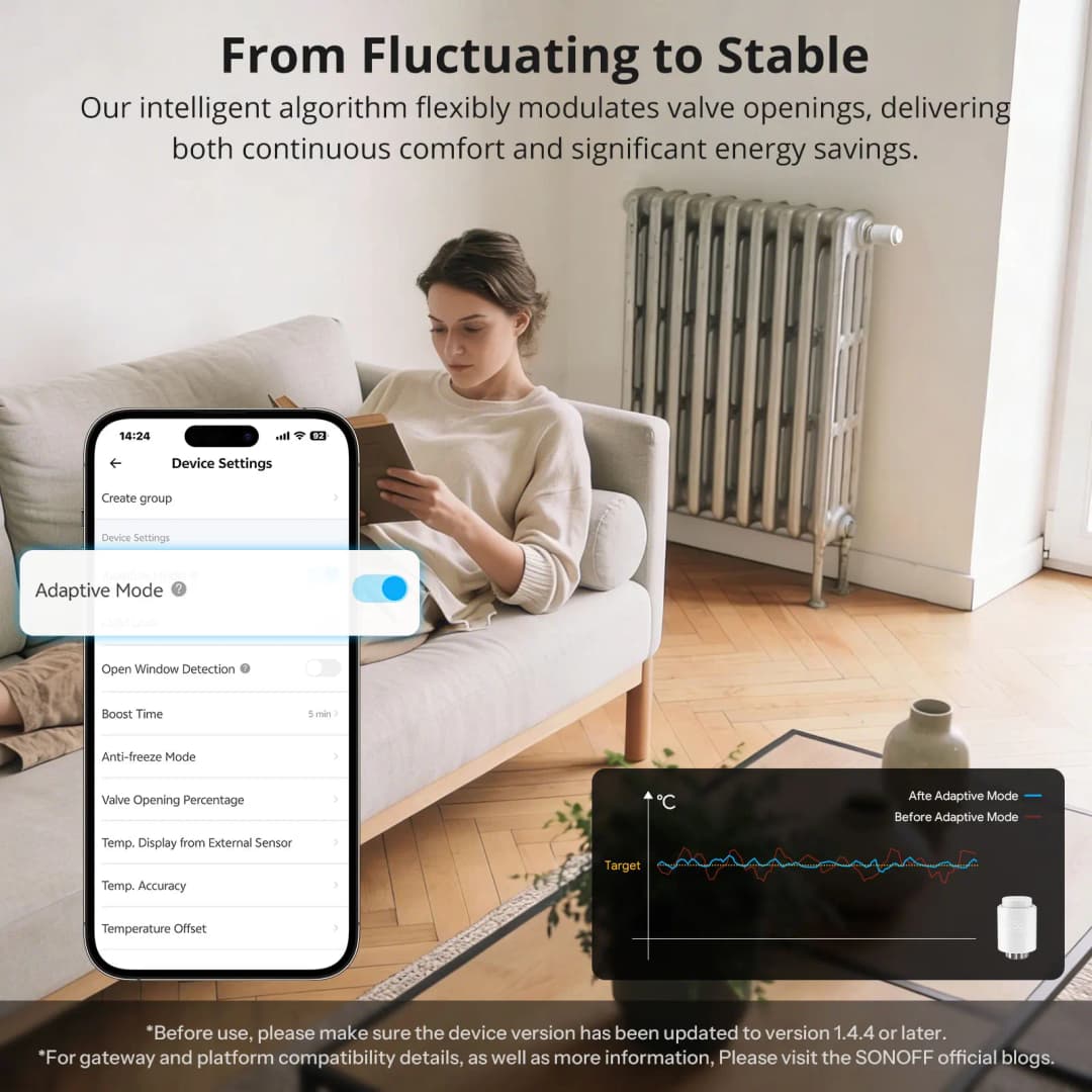 صمام مشعاع حراري ذكي SONOFF TRVZB صمام تحكم في درجة حرارة سخان ذكي يعمل بتقنية Zigbee يدعم Alexa و ZHA و 2mqtt - 2