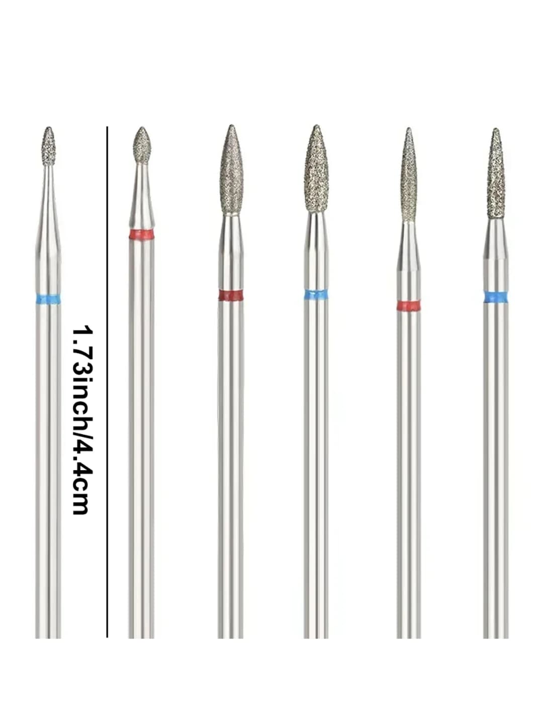 6Pcs Diamond Nail Drill Bits Carbide Conical Micro Cuticle Remover Bit for Under Nail Dead Skin Cleaning Cuticle Remove Nail Art - 5