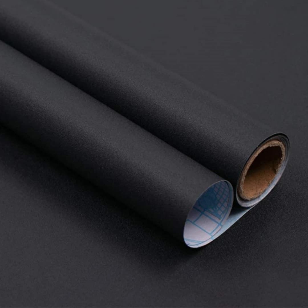 ورق جدران مطفأ بعرض 55 سم ملصقات فينيل سوداء مقاومة للماء ذاتية اللصق للأثاث والجدران ورق اتصال لغرفة المعيشة ديكور المنزل