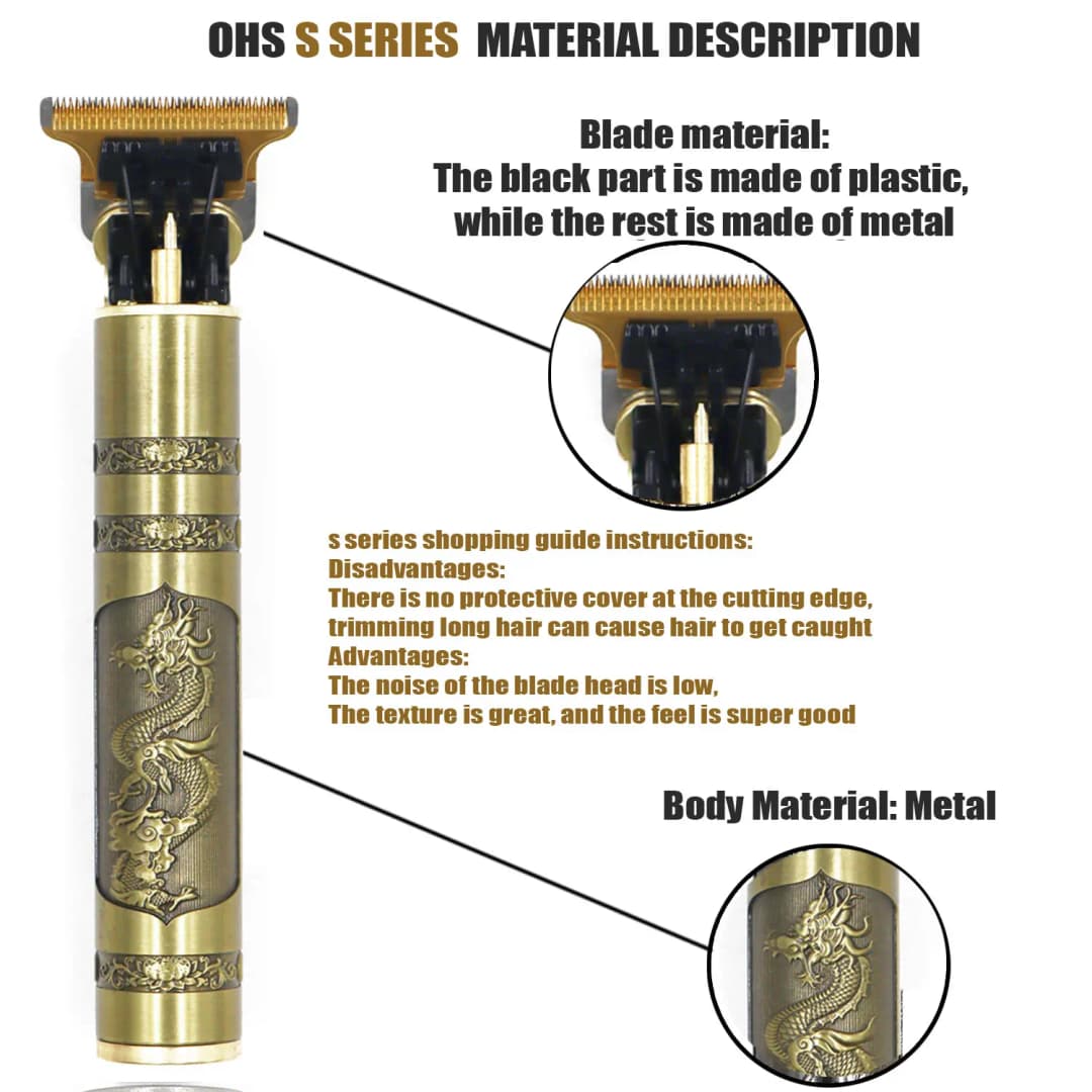 Vintage T9 Electric Hair Cutting Machine Hair Clipper Professional Men Shaver Rechargeable Barber Trimmer for Men Dragon Buddha - 3