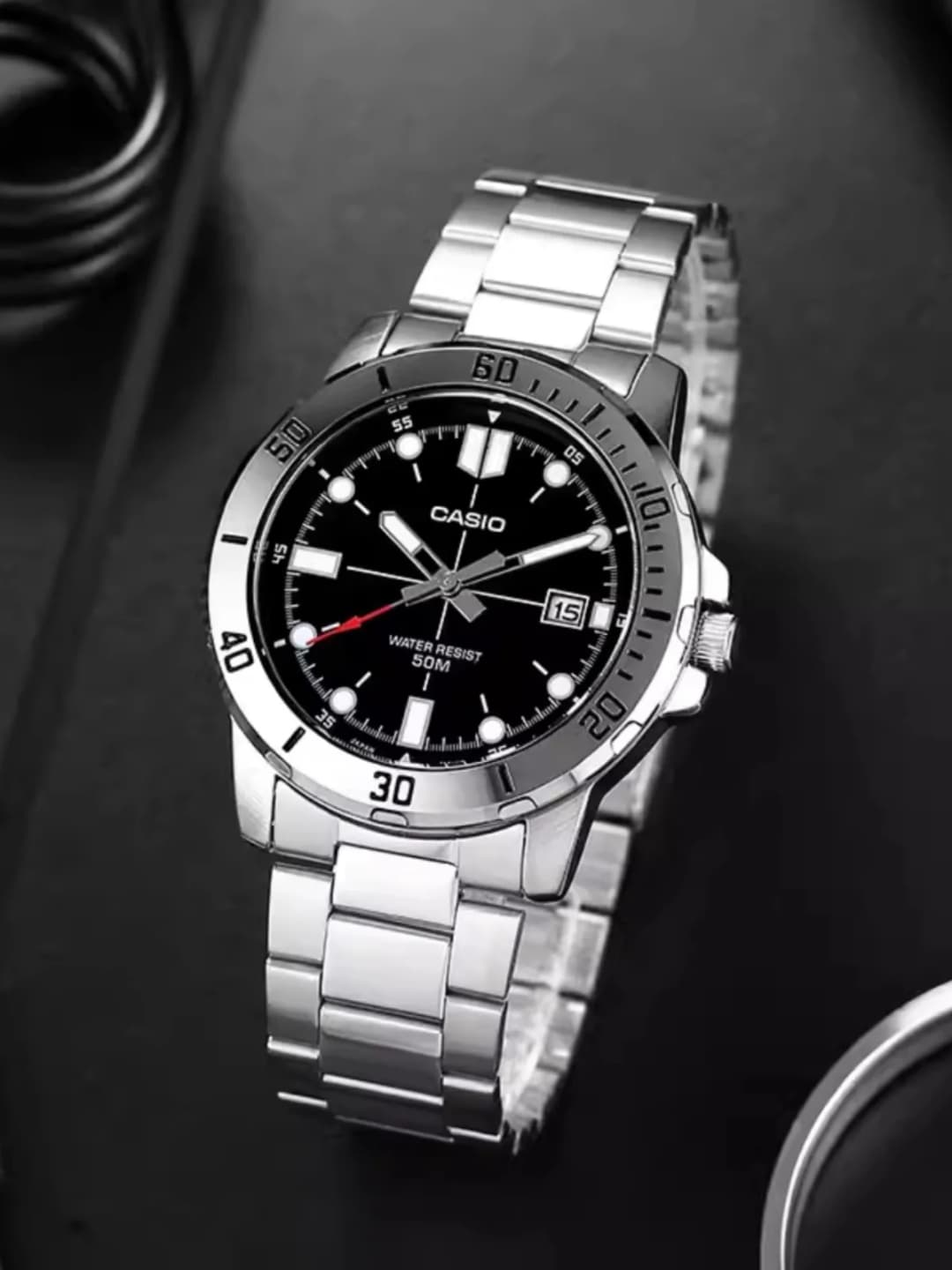 Casio Men's Business Casual Stylish Analog Quartz Watch with Stainless Steel Strap and Water Resistance - 6