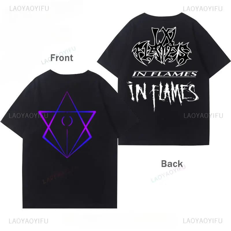 Camiseta in Flames Nothing But Pain Official Tee Anders Fridén Heavy Metal Band Music Printed T-Shirt  Mens Vintage Classic Top - 2