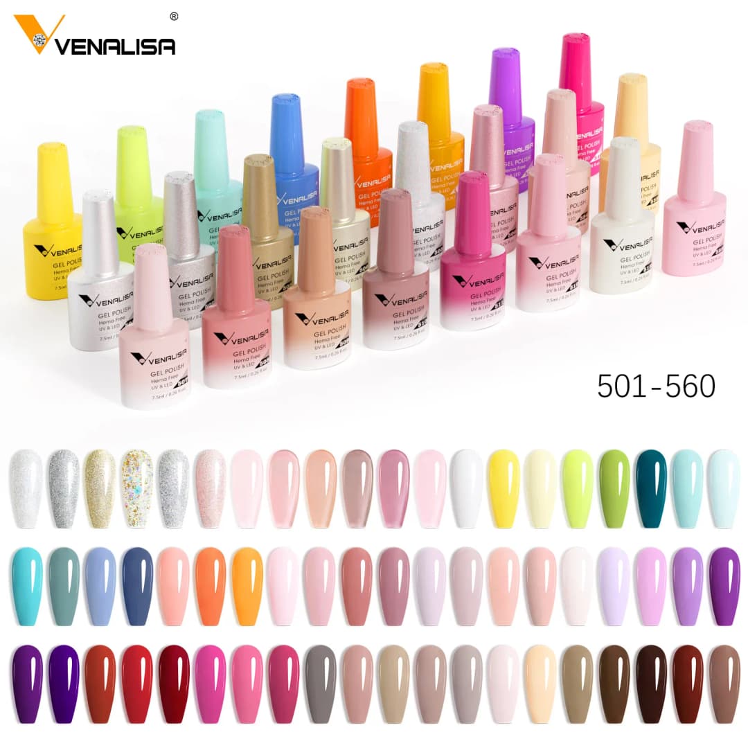 VENALISA VIP5 Nail Gel Polish 7.5ml HEMA/TPO Free Semi Permanent Nail Polish Super Texture Ultra Glossy Long Lasting Top Gel