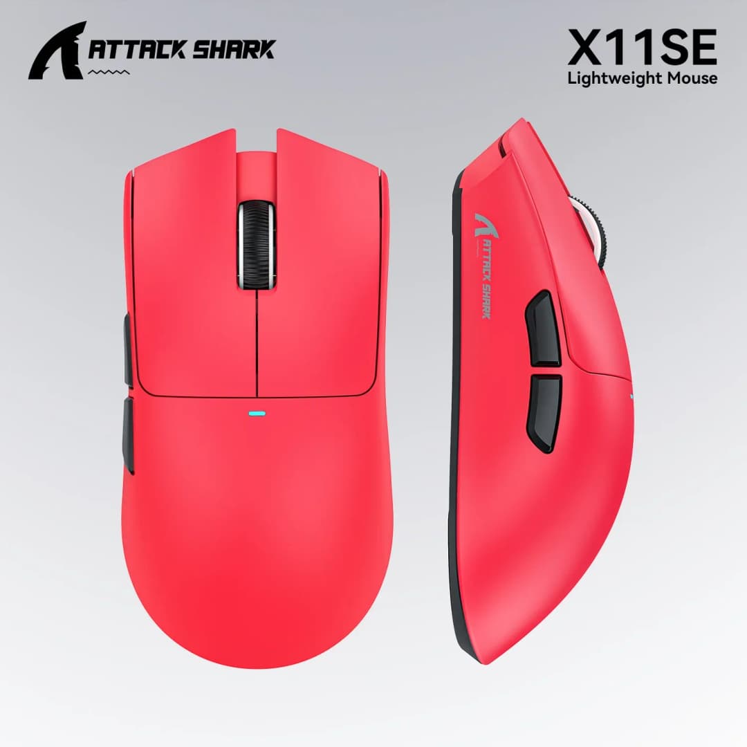 ماوس Attack Shark X11/X11SE بلوتوث لاسلكي بثلاثة أوضاع، 2.4G، PAW3311، إضاءة RGB، قاعدة شحن مغناطيسية للكمبيوتر، ماوس ألعاب إلكترونية - 2