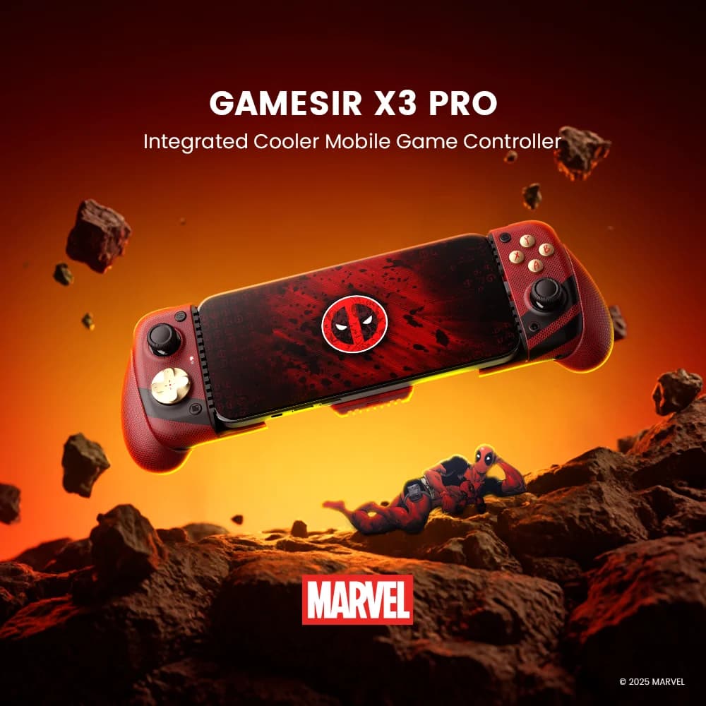 وحدة تحكم GameSir X3 Pro إصدار Deadpool، سلكية Type-C، مرخصة من Marvel، متوافقة مع آيفون 16/15 سلسلة وأندرويد