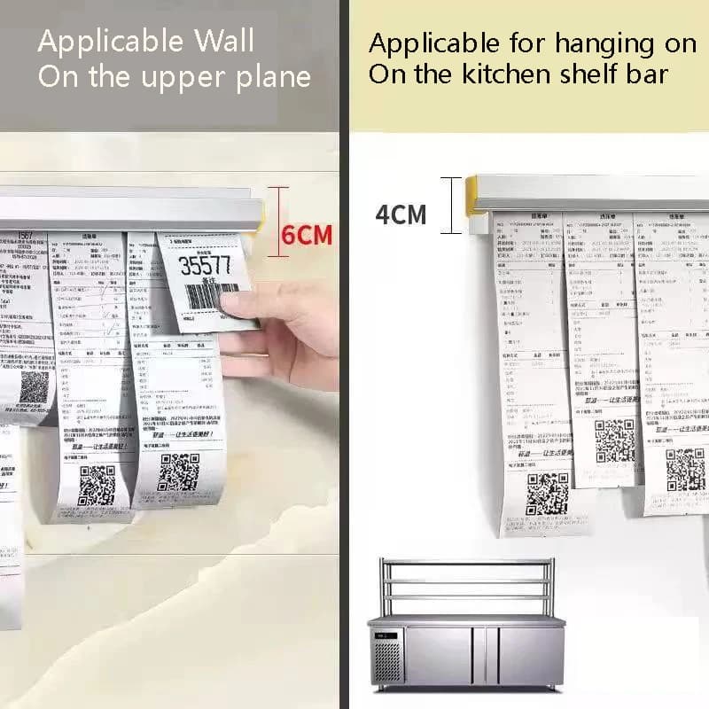 Aluminum Alloy Wall mounted Sticked Take-out List Receipt Clip Hanging Ticket Order Invoice Paper QR Holder Restaurant Menu Clip - 3