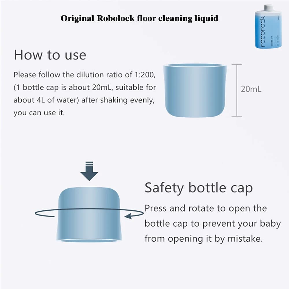 Original Roborock Floor Cleaning Solution 1L for S8 MaxV Ultra S8 Pro Ultra S7 Maxv Ultra Qrevo Curv Q Revo S Saros 10/10R/Z70 - 3