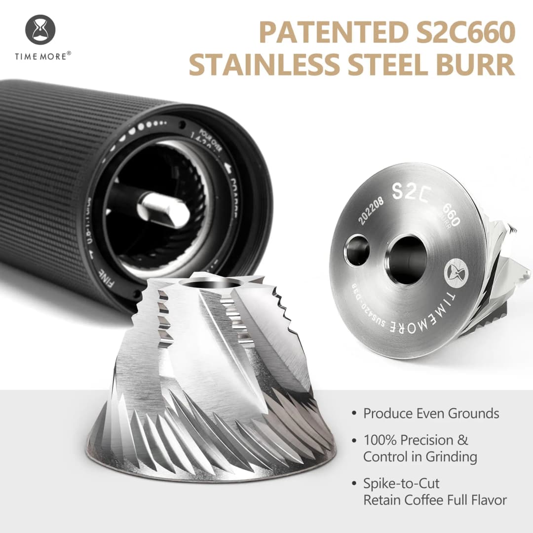 مطحنة قهوة يدوية TIMEMORE Chestnut C3S Pro / C3ESP Pro مع مقبض قابل للطي، مطحنة إسبريسو محمولة مع شفرات S2C - 2