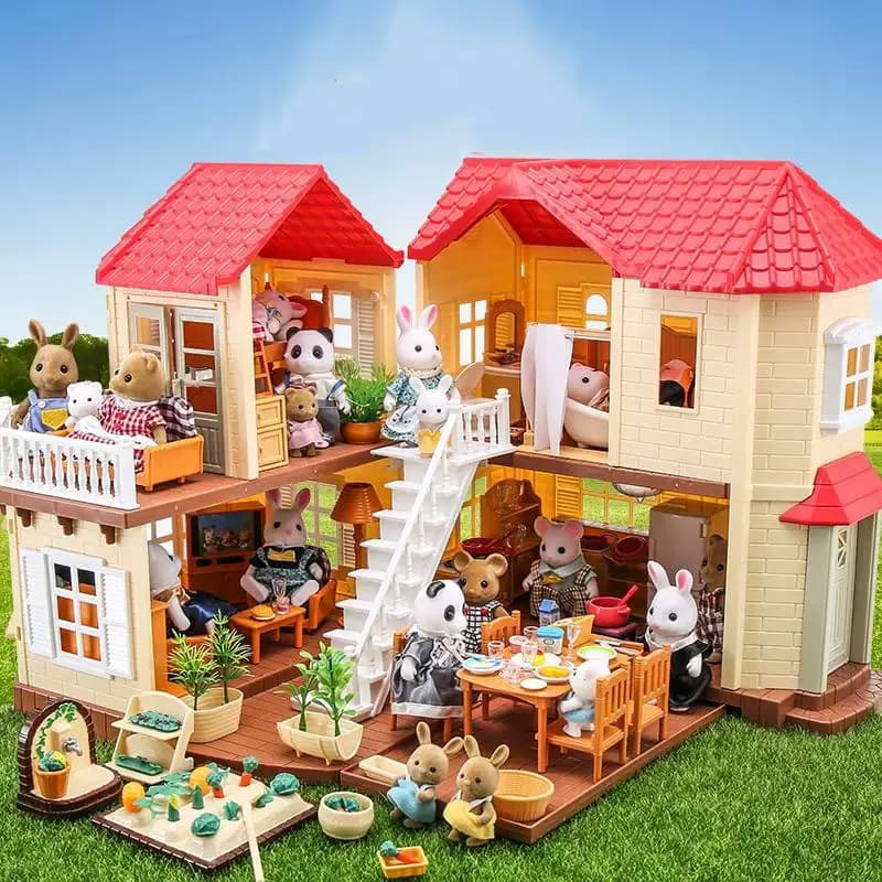 1:12 أثاث بيت الدمى لعائلة الغابات مونتيسوري بيت الدمية المصغر المطبخ غرفة نوم اكسسوارات الحمام لهدايا الفتيات - 6
