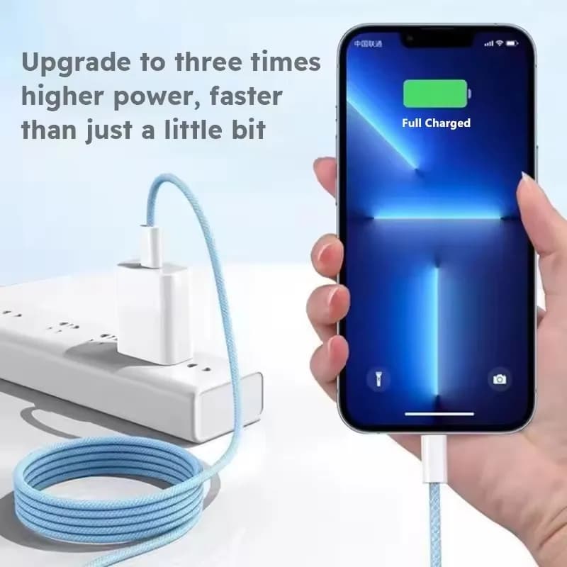 35W Fast Charge PD Cable For iPhone 13 14 Pro Max 11 12 mini X XR XS Max 7 8 Plus Quick Charging USB-C Data Braided Cables 1m 2m - 4