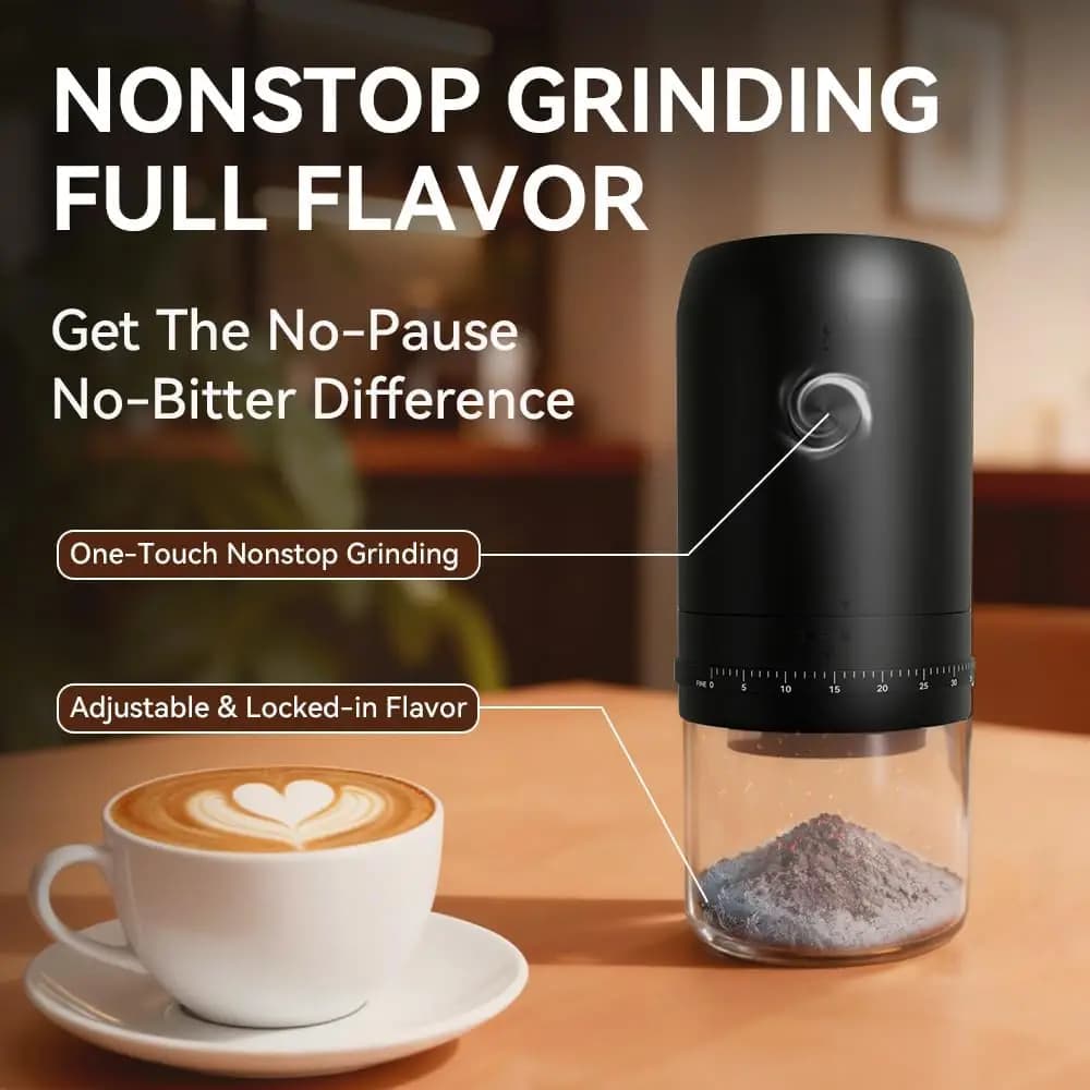 Portable Coffee Grinder Electric USB Rechargeable Home Outdoor Blenders Profession Adjustable Coffee Beans Grinding for Kitchen - 3