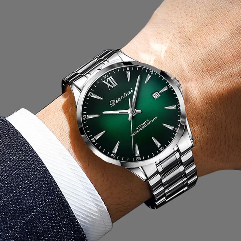 Dianpai Simple Business Men's Fully Automatic Mechanical Watch Stainless Steel Calendar Men's Waterproof Night Light Watch - 5