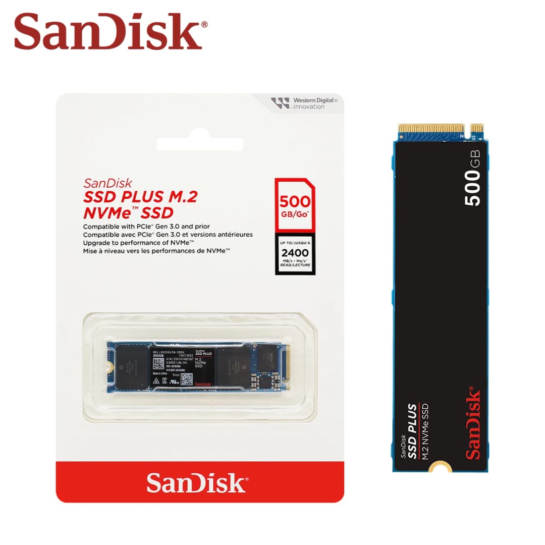 SanDisk SSD Plus M.2 NVMe محرك أقراص صلبة داخلي سعة 250 جيجابايت 500 جيجابايت PCIE Gen3.0 1 تيرابايت 2 تيرابايت سرعة قراءة 3200 ميجابايت/ثانية A3N قرص صلب لأجهزة الكمبيوتر المحمولة - 2