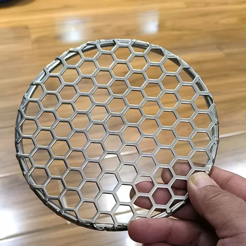 10-50CM Diameter Stainless Steel 304 Food Grade Round BBQ Charcoal Grate Barbecue Grill with Cellular Holes Grid Mesh Net - 5