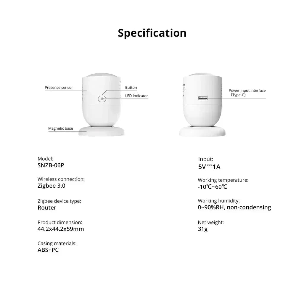 SONOFF SNZB 06P SNZB-03P SNZB-04P SNZB-02D Sonoff Switch SNZB-02P Zigbee Human Presence Sensor SONOFF Bridge Pro SNZB-06P - 6