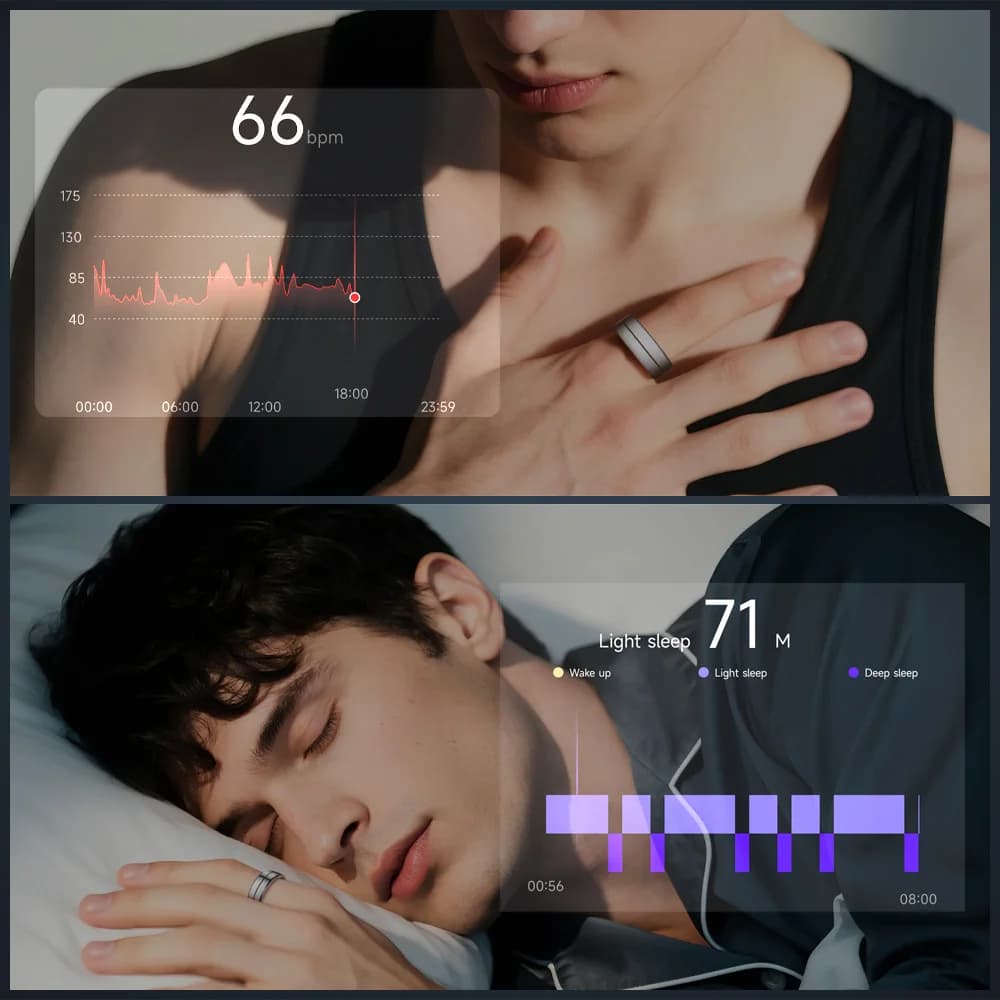 خاتم ذكي COLMI R07 للرجال والنساء مع علبة شحن، معدل ضربات القلب والأكسجين في الدم، مقاوم للماء حتى 50 مترًا لأجهزة أندرويد وآي أو إس وهواتف شاومي - 3