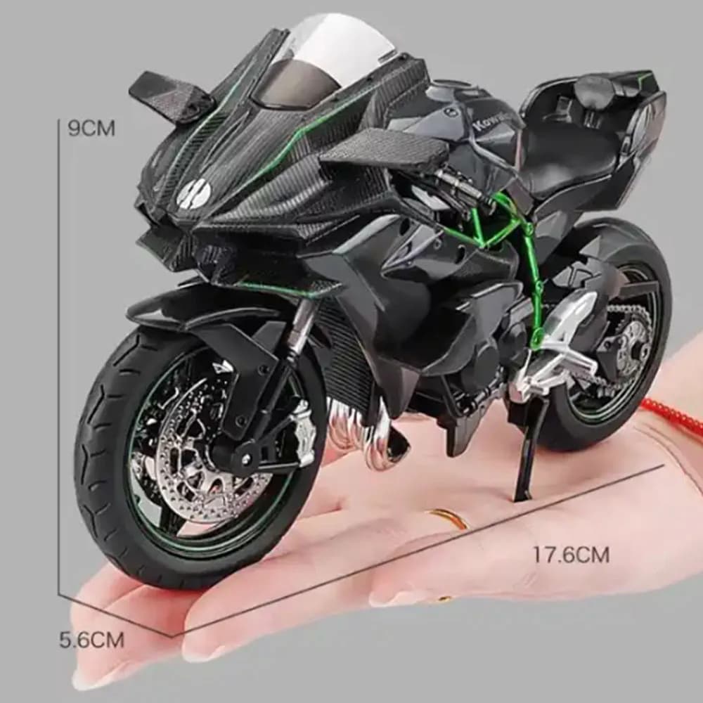 دراجة نارية كاواساكي H2R و BWM S1000RR بمقياس 1:12 من سبائك معدنية، لعبة دراجة نارية بتوجيه العجلة الأمامية، هدية عيد الميلاد للأطفال