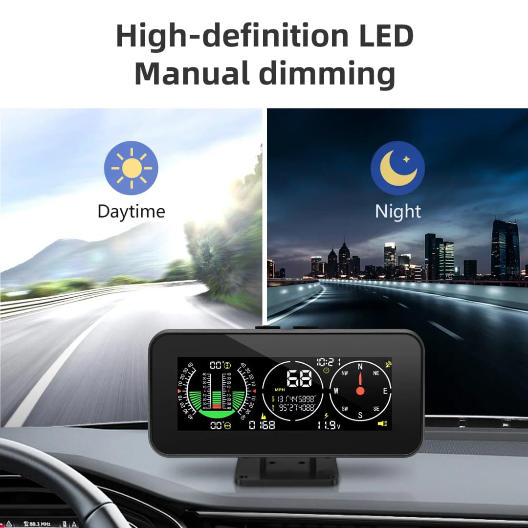 مقياس سرعة وانحدار رقمي M60 مع مقياس ميل M50، جهاز ملاحة GPS، بوصلة، ملحقات للطرق الوعرة 4x4، كمبيوتر على متن السيارة - 3