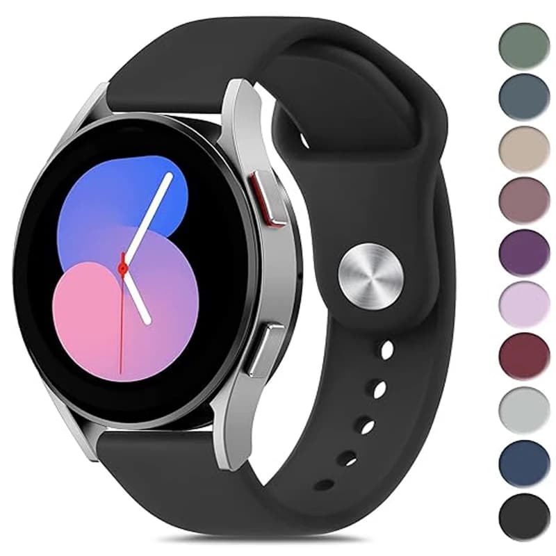 حزام ساعة 20mm/22mm لـ Samsung Galaxy Watch 6/4/5 Pro/Classic/Active 2/Gear S3، سوار سيليكون لـ Huawei gt2