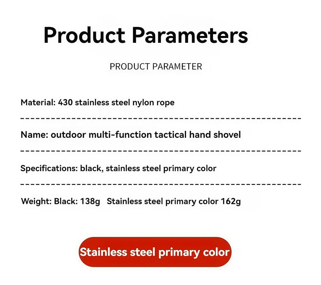 مجرفة مهندس محمولة - مجرفة تخييم خفيفة للبقاء على قيد الحياة وحقائب الظهر وأداة حفر خارجية متعددة الوظائف - 5