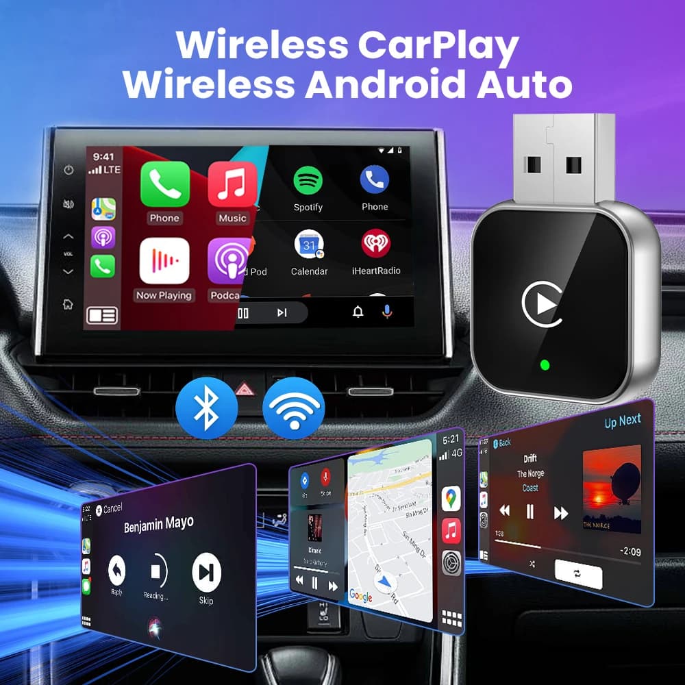 NEW 2in1 Wireless CarPlay Android Auto Adapter Smart Dongle Plug And Play For Volvo XC90 S90 V90 XC60 S60 V60 XC40 EX30 C40 - 3