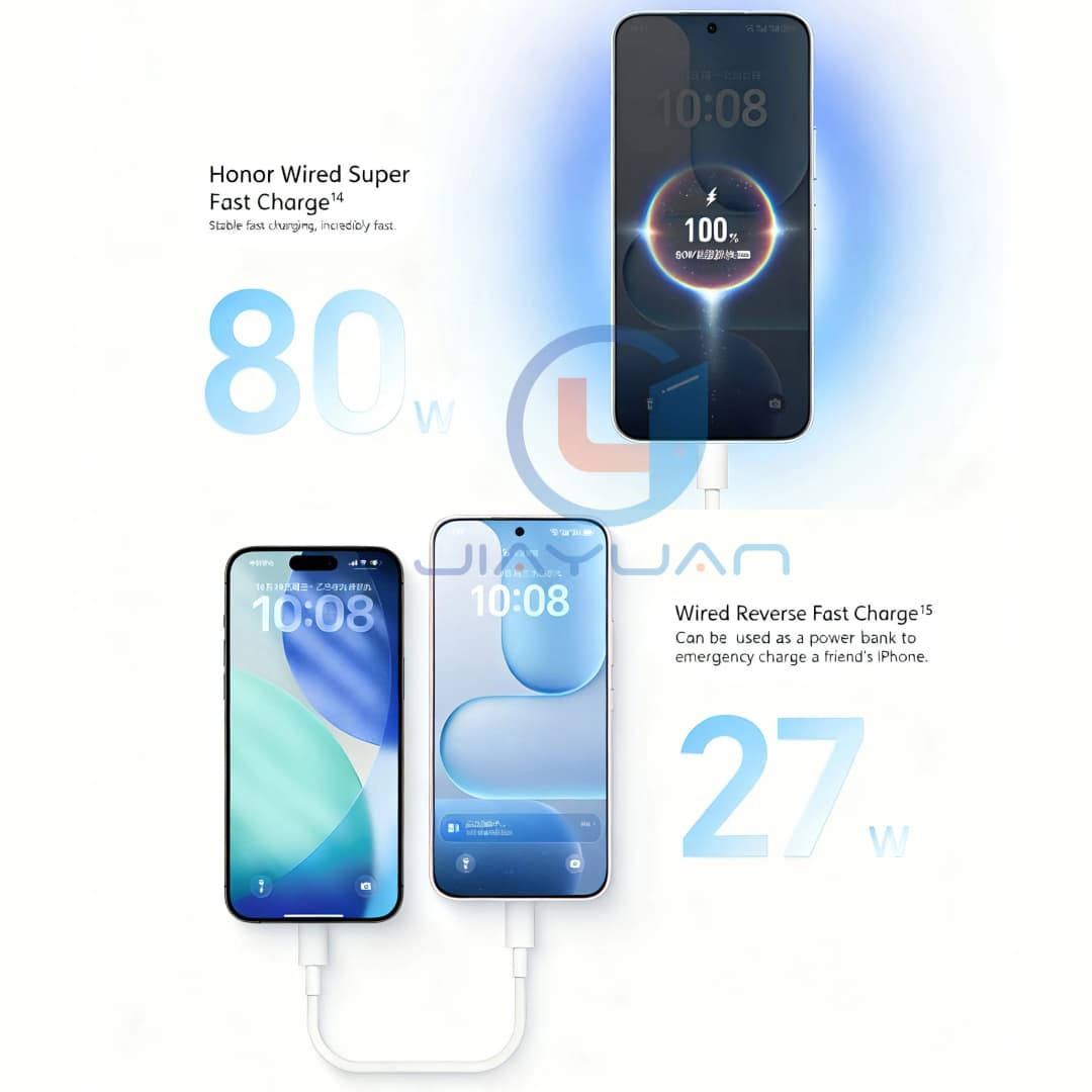 هاتف HONOR 500 الأصلي 5G بشاشة 6.55 بوصة بمعدل تحديث 120 هرتز ونظام MagicOS 10 ومعالج Snapdragon 8s Gen 4 وكاميرا 200 ميجابكسل وبطارية 8000 مللي أمبير في الساعة - 2