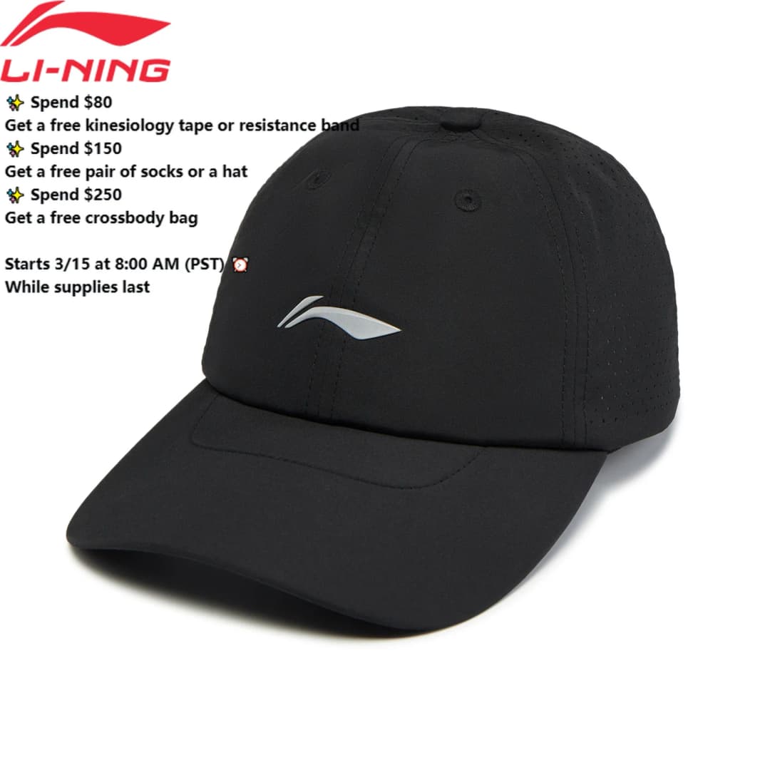 قبعة بيسبول للجري للجنسين من لي نينغ AT._UV-50+ من البوليستر مقاس 56-60 سم قابلة للتنفس للرجال والنساء قبعات عاكسة قبعة كلاسيكية من LiNing طراز AMYV073