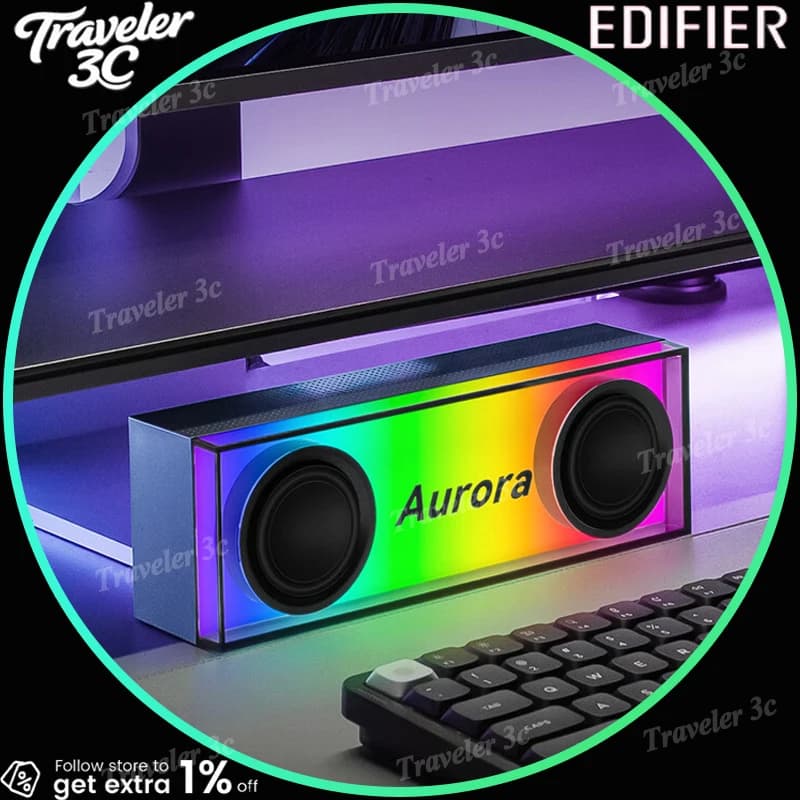 Edifier HECATE AURORA Desktop Speaker Customized RGB Light Gaming Music Portable Speaker Bluetooth Wireless Home Speaker Gift PC
