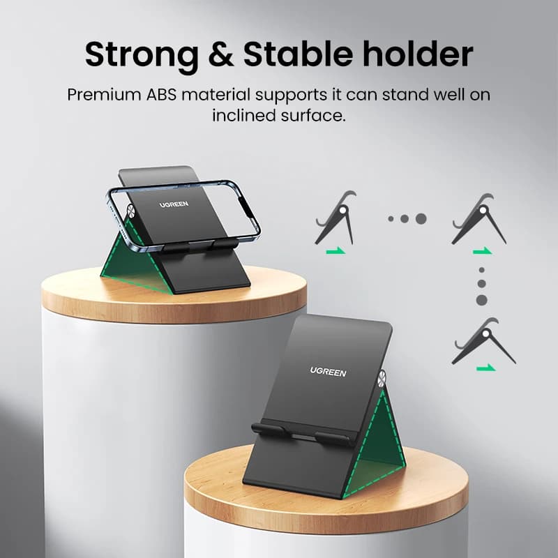UGREEN Phone Stand Holder Desk Cell Phone Dock Stand for iPhone 16 15 14 Pro Max Adjustable Foldable Mobile Phone Holder Stand - 4