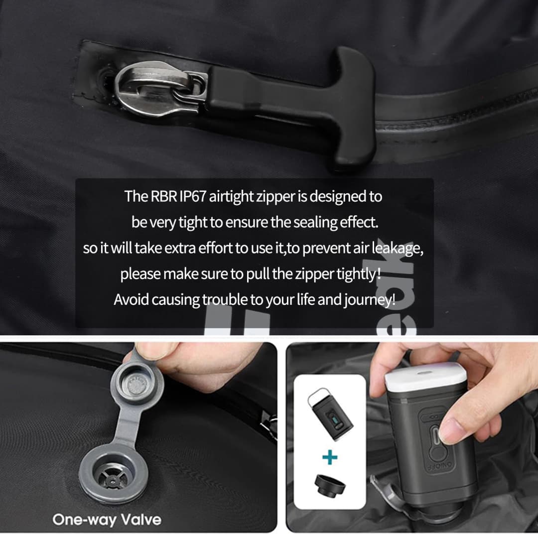 Vacuum Bags for Travel Luggage with Pump (DOUBLE CLICK TO START）,Reusable Space Saver Waterproof Compression Bags for Suitcase - 5