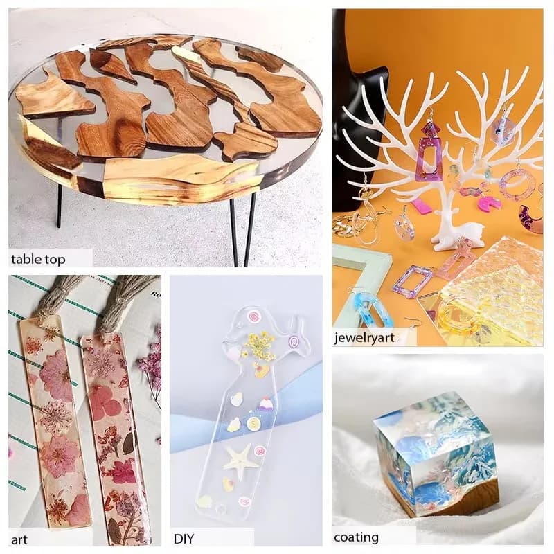 طقم راتنج إيبوكسي شفاف كريستالي 1:1، سهل الخلط، مقاوم للاصفرار والفقاعات، لصنع المجوهرات يدويًا - 5