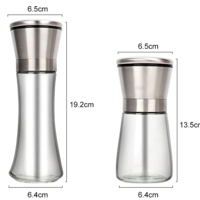 180/200ML Black Pepper Grinder with Stainless Steel Mill Manual Spice Glass Salt and Pepper Grinder Machine for Household - 6