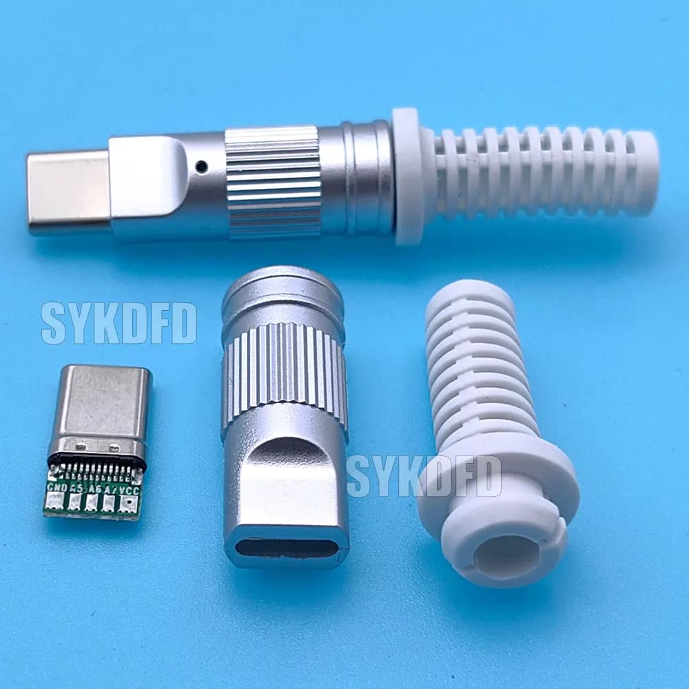USB 3.1 Type-C Male 5 Solder Joints For Mobile Phone Fast Charging 3A C TO C With CC Solder Pad Repair DIY Charging Data Cable - 4
